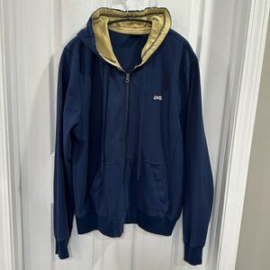 LE TIGRE ZIPPED DOWN HOODIE. NAVY BLUE